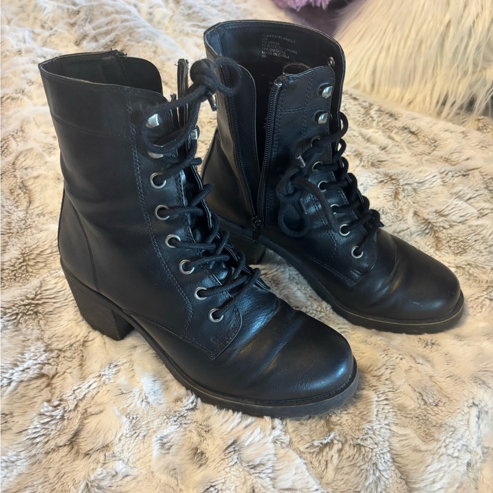 Women's Black Leather Ankle Boots